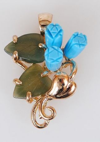 Подвеска/кулон бижутерный Lotus jewelry 38P-78tq-ja, Ювелирный сплав, Бирюза, синий