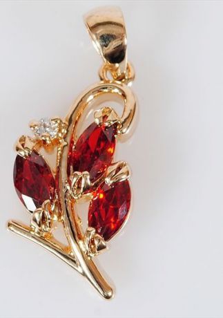 Подвеска/кулон бижутерный Lotus jewelry 42P-027gn, Ювелирный сплав, Гранат, красный