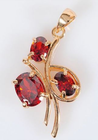 Подвеска/кулон бижутерный Lotus jewelry 3031P-17gn, Ювелирный сплав, Гранат, красный