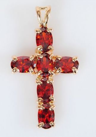 Подвеска/кулон бижутерный Lotus jewelry 77P-056gn, Ювелирный сплав, Гранат, красный