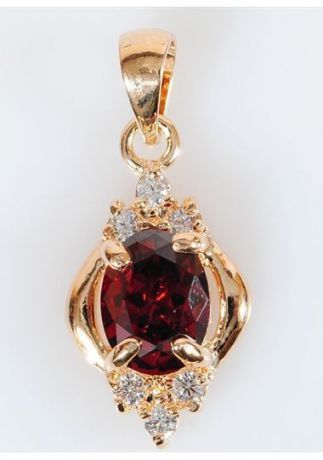 Подвеска/кулон бижутерный Lotus jewelry 28P-040gn, Ювелирный сплав, Гранат, красный