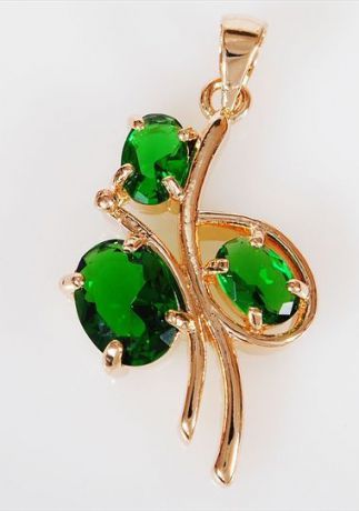 Подвеска/кулон бижутерный Lotus jewelry 3031P-17Gcz, Ювелирный сплав, Фианит, зеленый