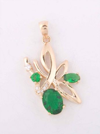 Подвеска/кулон бижутерный Lotus jewelry 3040P-04Gcz, Ювелирный сплав, Фианит, зеленый