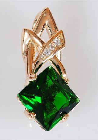 Подвеска/кулон бижутерный Lotus jewelry 3033P-04Gcz, Ювелирный сплав, Фианит, зеленый