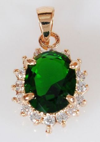 Подвеска/кулон бижутерный Lotus jewelry 28P-21Gcz, Ювелирный сплав, Фианит, зеленый