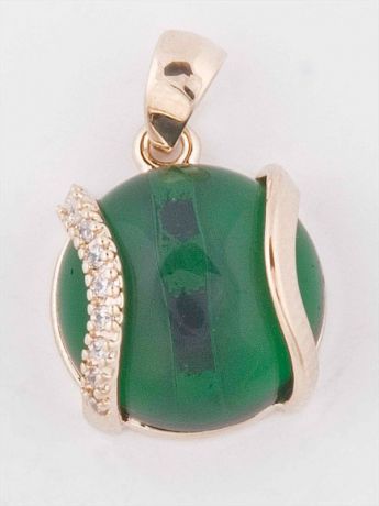 Подвеска/кулон бижутерный Lotus jewelry 3041P-02Gcz, Ювелирный сплав, Фианит, зеленый