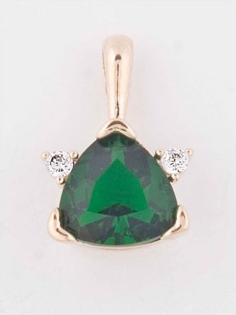 Подвеска/кулон бижутерный Lotus jewelry 3041P-07Gcz, Ювелирный сплав, Фианит, зеленый