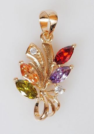 Подвеска/кулон бижутерный Lotus jewelry 3027P-15mix, Ювелирный сплав, Фианит, разноцветный