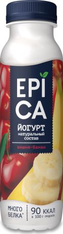 Йогурт питьевой Epica Вишня и банан, 2,5 %, 290 г