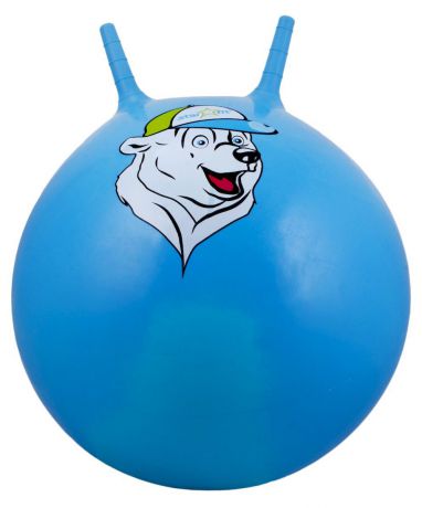 Мяч-попрыгун Star Fit "Медвежонок", с рожками, цвет: синий, белый, зеленый, диаметр 65 см
