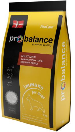 Корм сухой ProBalance "Immuno Adult Maxi" для взрослых собак крупных пород, 3 кг