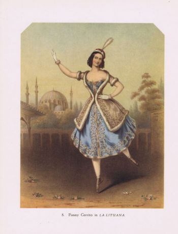 Балерина Фанни Черрито в литовском танце. Офсетная литография. Англия, Лондон, 1948 год