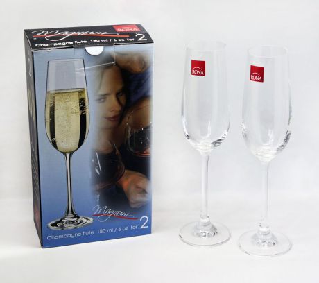 Набор бокалов для шампанского "Rona", 180 мл, 2 шт