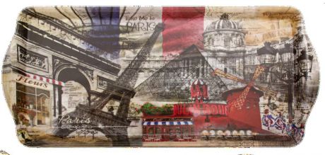 Поднос сервировочный GiftLand "Take Me to Paris", 16,5 x 38 см
