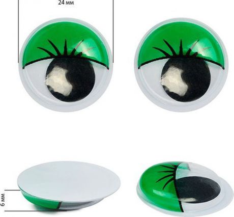 Глазки декоративные Magic 4 Toys, ГЛ.130309, зеленый, моргающие, с ресницами, 10 шт