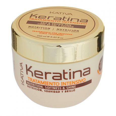 Kativa Интенсивно восстанавливающий уход с кератином для поврежденных и хрупких волос KERATINA, 250 мл