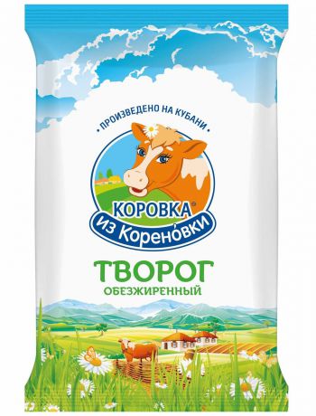 Творог Коровка из Кореновки, обезжиренный, 0%, 180 г