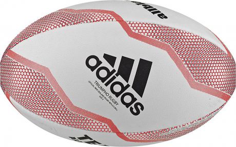 Мяч регбийный Adidas Nzru Replica Rugby Ball, DN5543, белый, черный, красный, размер 3