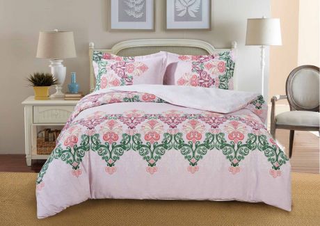Комплект постельного белья Selena Home Textile Семейное Розовый щербет