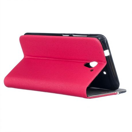 Чехол-подставка с магнитной застежкой и отделениями для карт из искусственной кожи для ZTE Blade A510, розовый/темно-синий