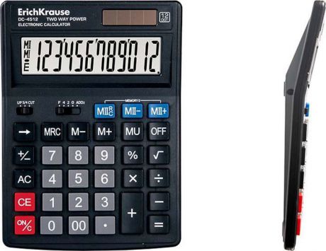 Калькулятор настольный ErichKrause DC-4512, 12 разрядов,черный