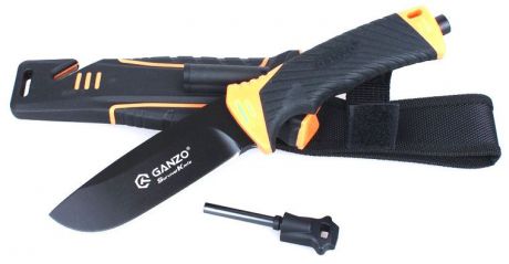 Нож туристический "Ganzo", цвет: черный, оранжевый. G8012