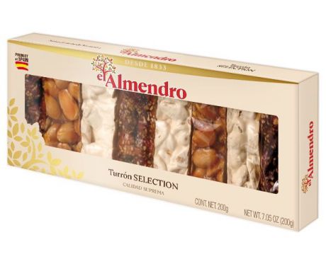 Нуга El Almendro Подарочный набор - Испанская традиционная твердая хрустящая карамелизированная c кунжутом, хрустящая Turron, 200 г