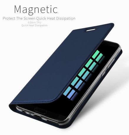Кожаный чехол-подставка с магнитной застежкой и отделениями для карт для Huawei Honor 9 Lite