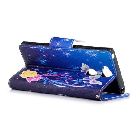 Чехол-бумажник из кожи с магнитной крышкой с принтом для Sony Xperia XA2