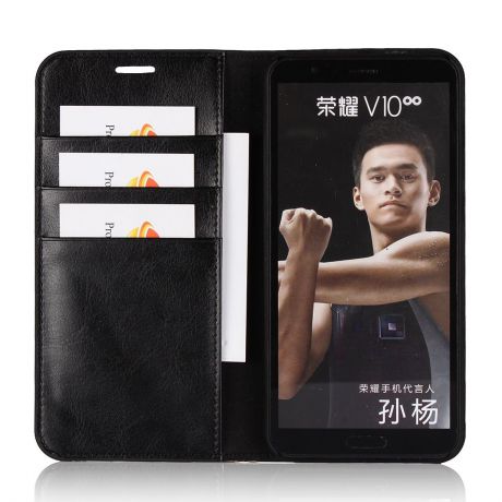 Защитный чехол-книжка для Huawei Honor V10 (черный)