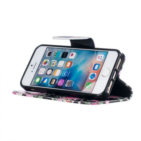 Moonmini для iPhone SE 5SE 5 5S PU Кожаный чехол с флип-стойкой Коврик для карточек с магнитным закрытием (пион)