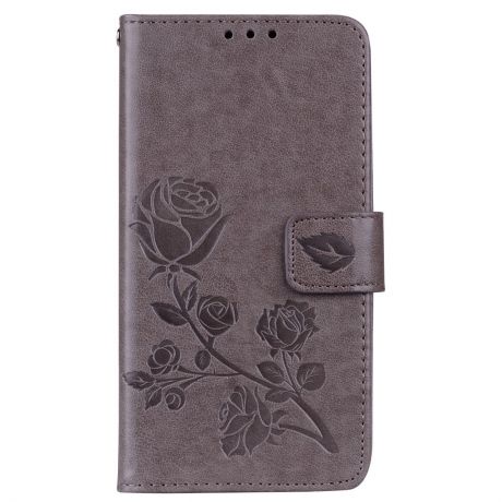 Кожаный чехол-подставка с магнитной застежкой, принтом (цветы) и отделениями для карт для Xiaomi Redmi 5A