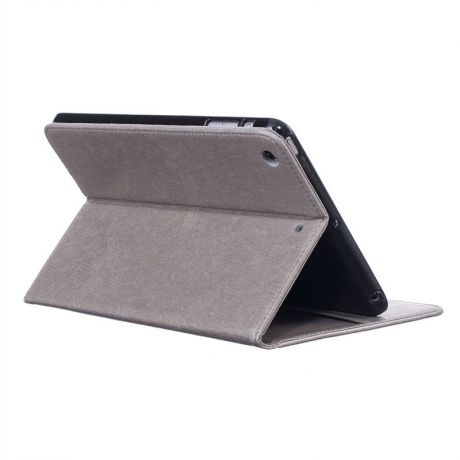 Moonmini для Apple iPad Mini 1 2 3 Перо Pattern PU Кожаный чехол с флип-кошельком Подставка с гнездами для карт (серый)