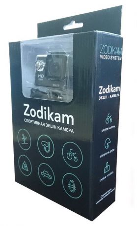 Экшн камера Zodikam Z50W Black (12МП, 1920x1080, 170 градусов, 2 дюйма, 900 mAh, WiFi)