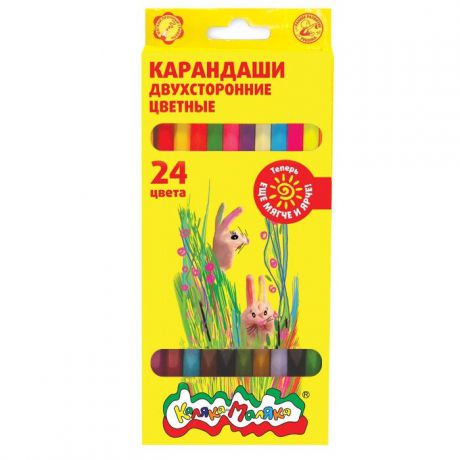 Набор цветных карандашей Каляка-Маляка двухсторонние 12 штук, 24 цвета