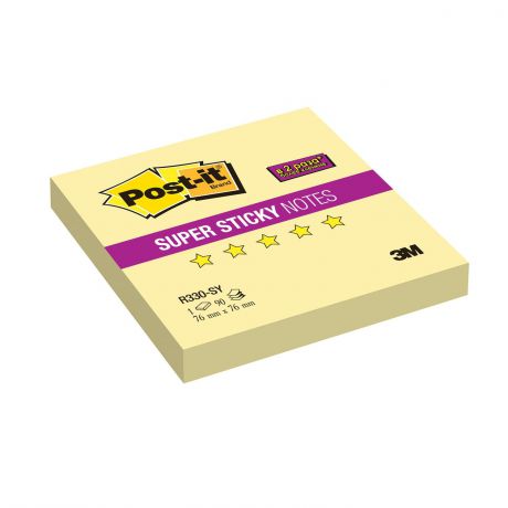 Бумага для заметок POST-IT Super Sticky (Z-блок), 76х76 мм, 90 л., желтый, R330-SY ОЗ, желтый