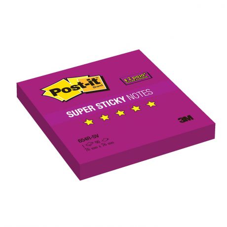 Бумага для заметок POST-IT Super Sticky, 76х76 мм, 90 л., фиолетовый, 654R-SV ОЗ, фиолетовый