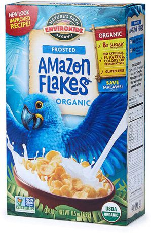 Готовый завтрак Nature’s Path Хлопья Amazon Frosted Flakes, органические, кукурузные, глазированные, 400 г