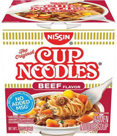 Лапша быстрого приготовления Nissin Cup Noodles со вкусом говядины, 64 г