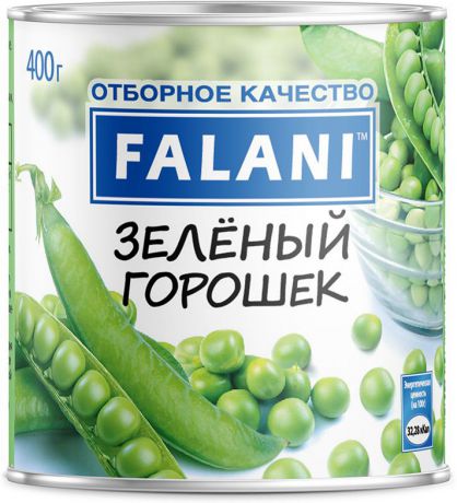 Овощные консервы Falani Горошек зеленый, 400 г