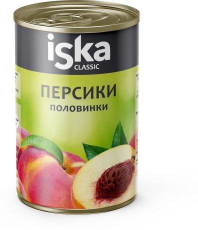 Фруктовые консервы ISKA Персики, половинки в сиропе, 420 г