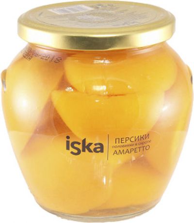 Фруктовые консервы ISKA Персики, половинки с амаретто, 540 г