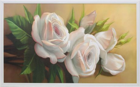 Картина Белый розы, 3865514, 104 х 64 см