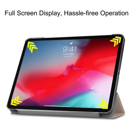 Для Ipad Pro 11 дюймов Тонкий Tri-fold Стенд Case Pu кожаный Folio Tablet Protector Cover с функцией автоматического пробуждения / сна