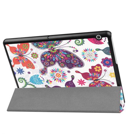 Для Huawei MediaPad T3 10.0 Ultra Slim Tri-Fold PU кожаный чехол для планшетов с функцией стойки (цветные квадраты)