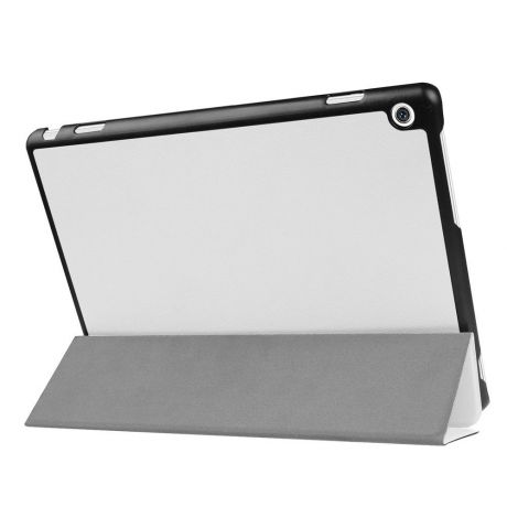 Для Huawei Honor Waterplay 10.1 Сверхтонкий футляр с три-складной подставкой Кожа PU Folio Tablet Protector Cover (белый)