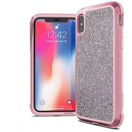 Чехол Defense Lux Pink Glitter для iPhone Xs / X