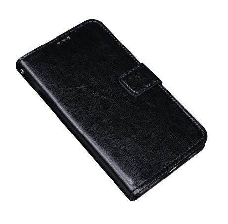 Чехол из качественной импортной кожи с мульти-подставкой застёжкой и визитницей для Digma VOX S501 3G черный MyPads