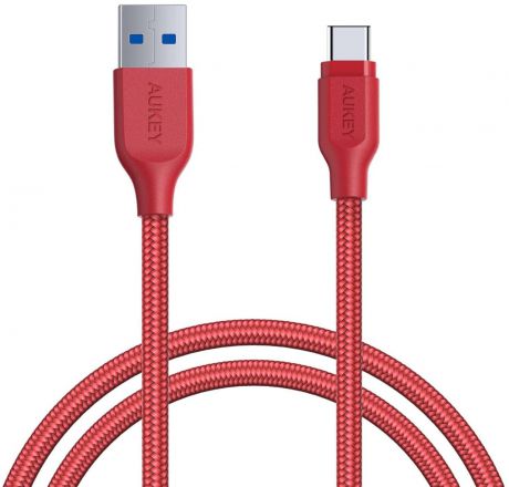 Кабель AUKEY USB 3.1 GEN1 USB-C to USB Cable, red,1.2M красный