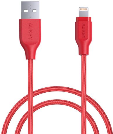 Кабель Aukey MFi Lightning 8 pin Sync and Charging Cable,1.2M, красный LLTS148179